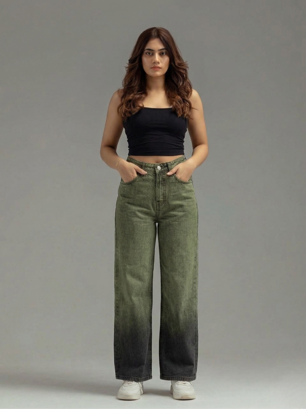 Caudra Old Soul Green Wide-Leg (Slub Denim)