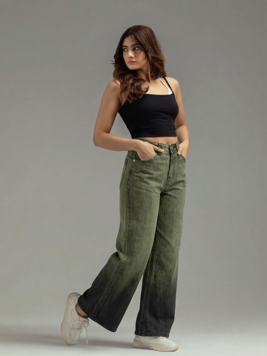 Caudra Old Soul Green Wide-Leg (Slub Denim)