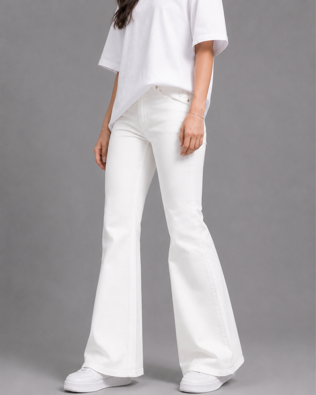 Caudra White Flare Jeans.