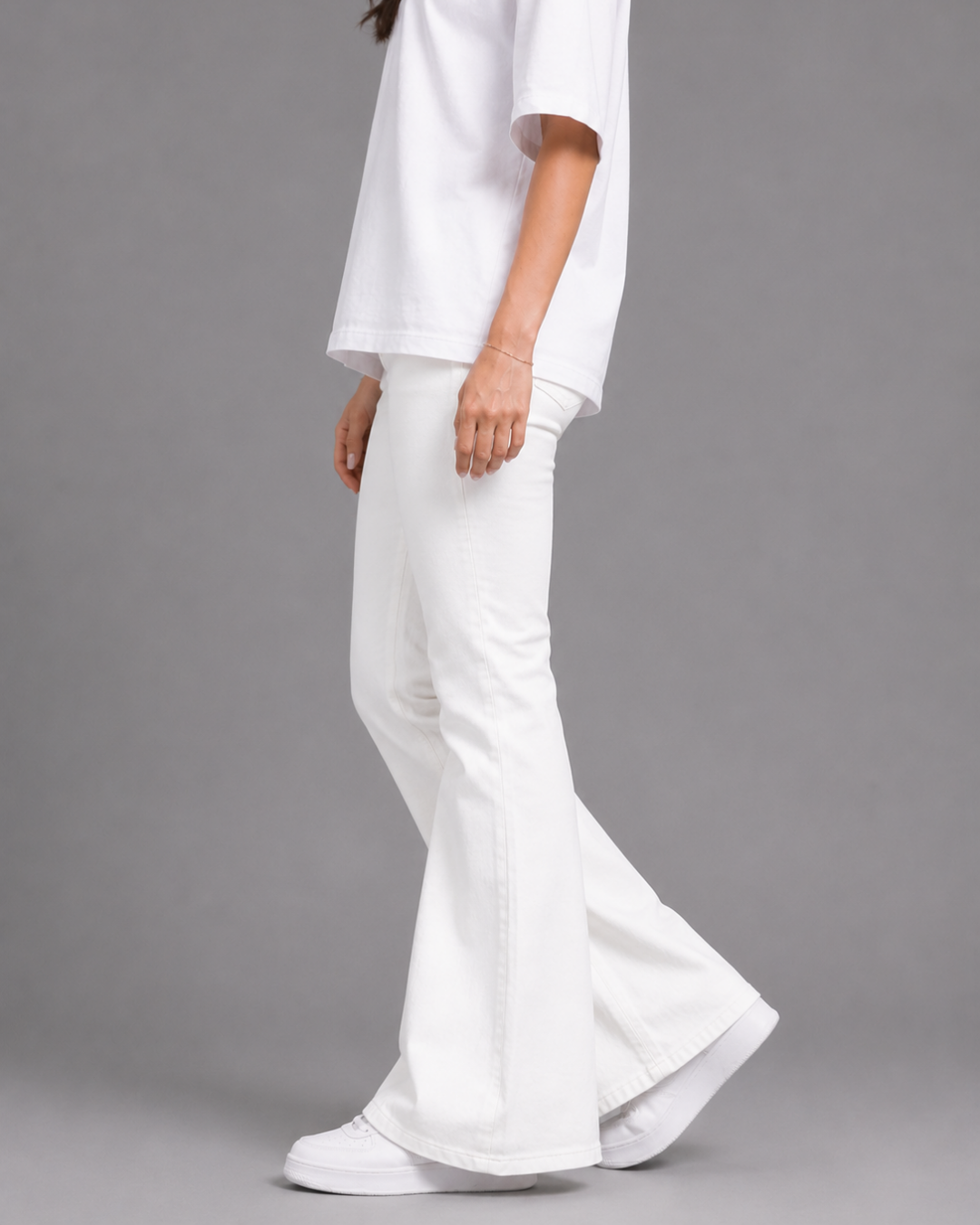 Caudra White Flare Jeans.