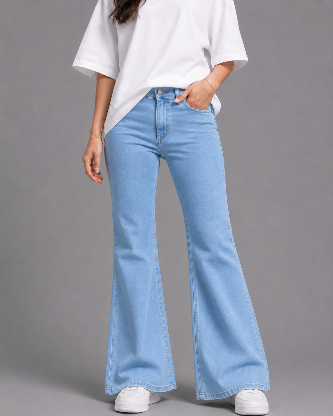 Light Blue Flare Jeans.