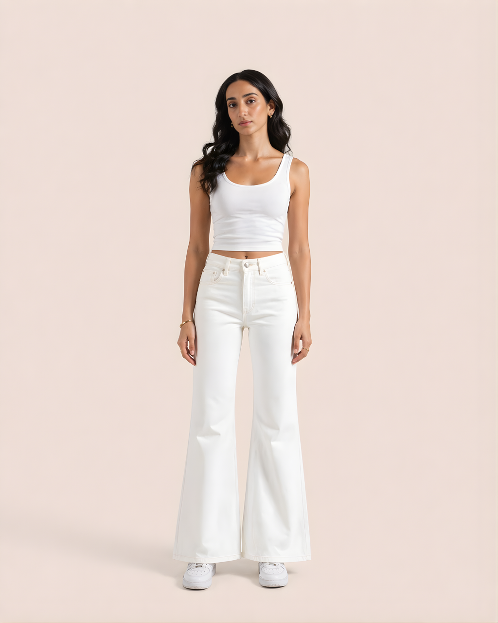 Caudra White Flare Jeans.