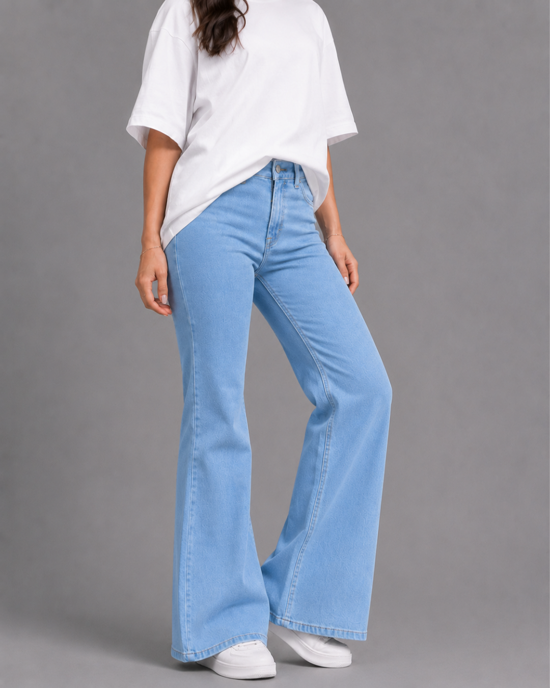Light Blue Flare Jeans.