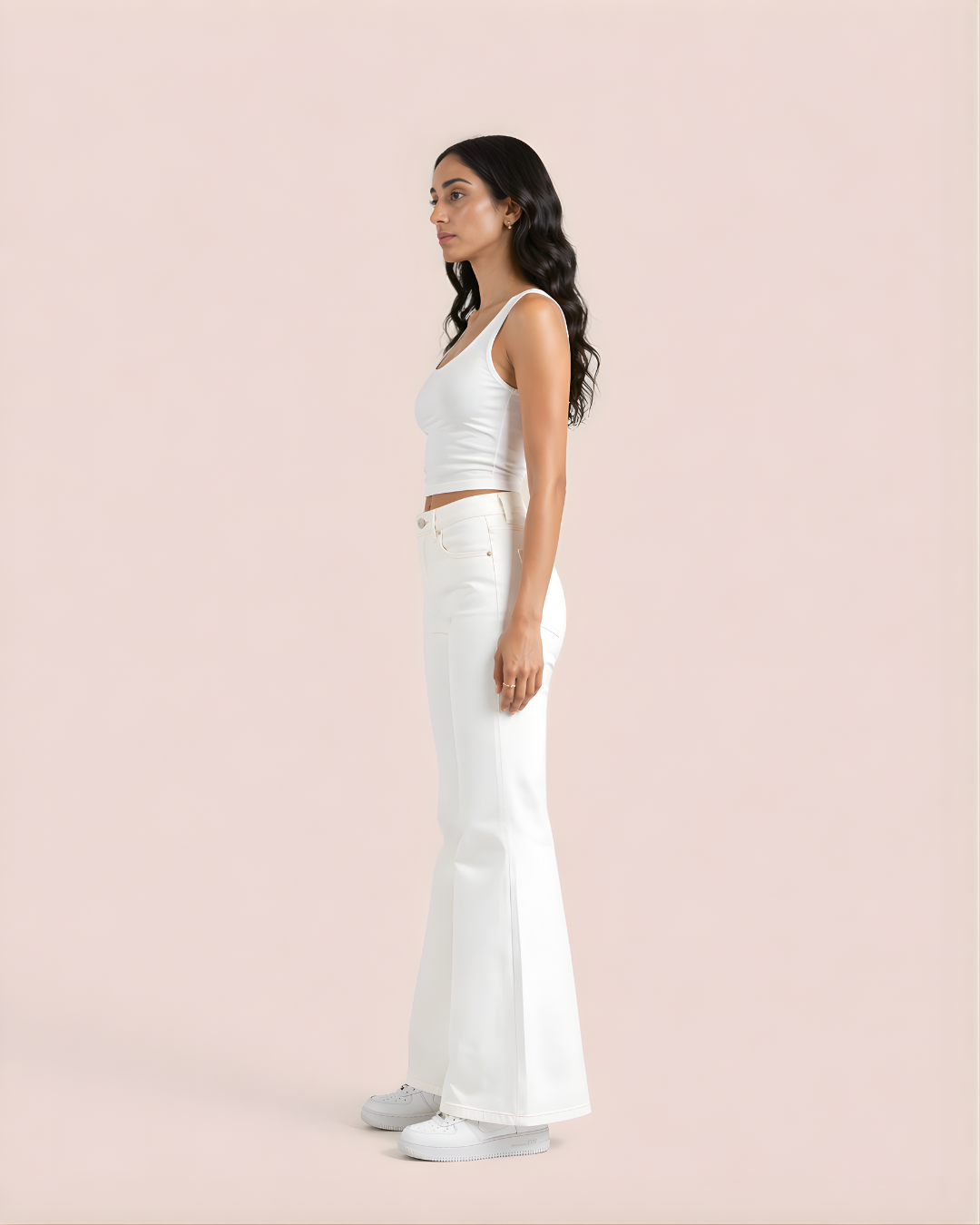 Caudra White Flare Jeans.