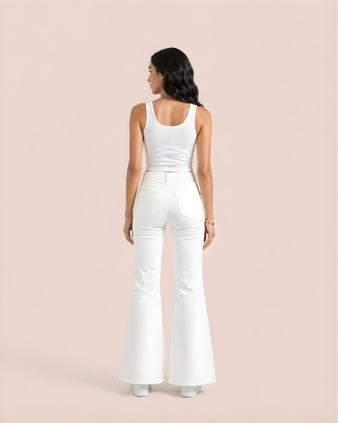 Caudra White Flare Jeans.