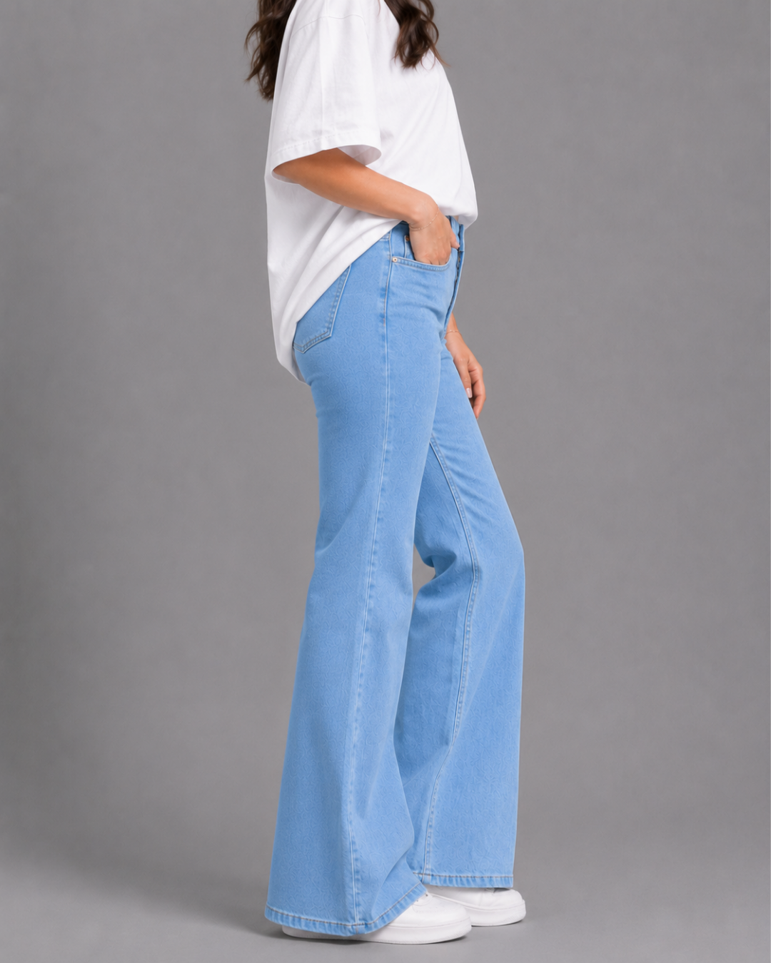 Light Blue Flare Jeans.