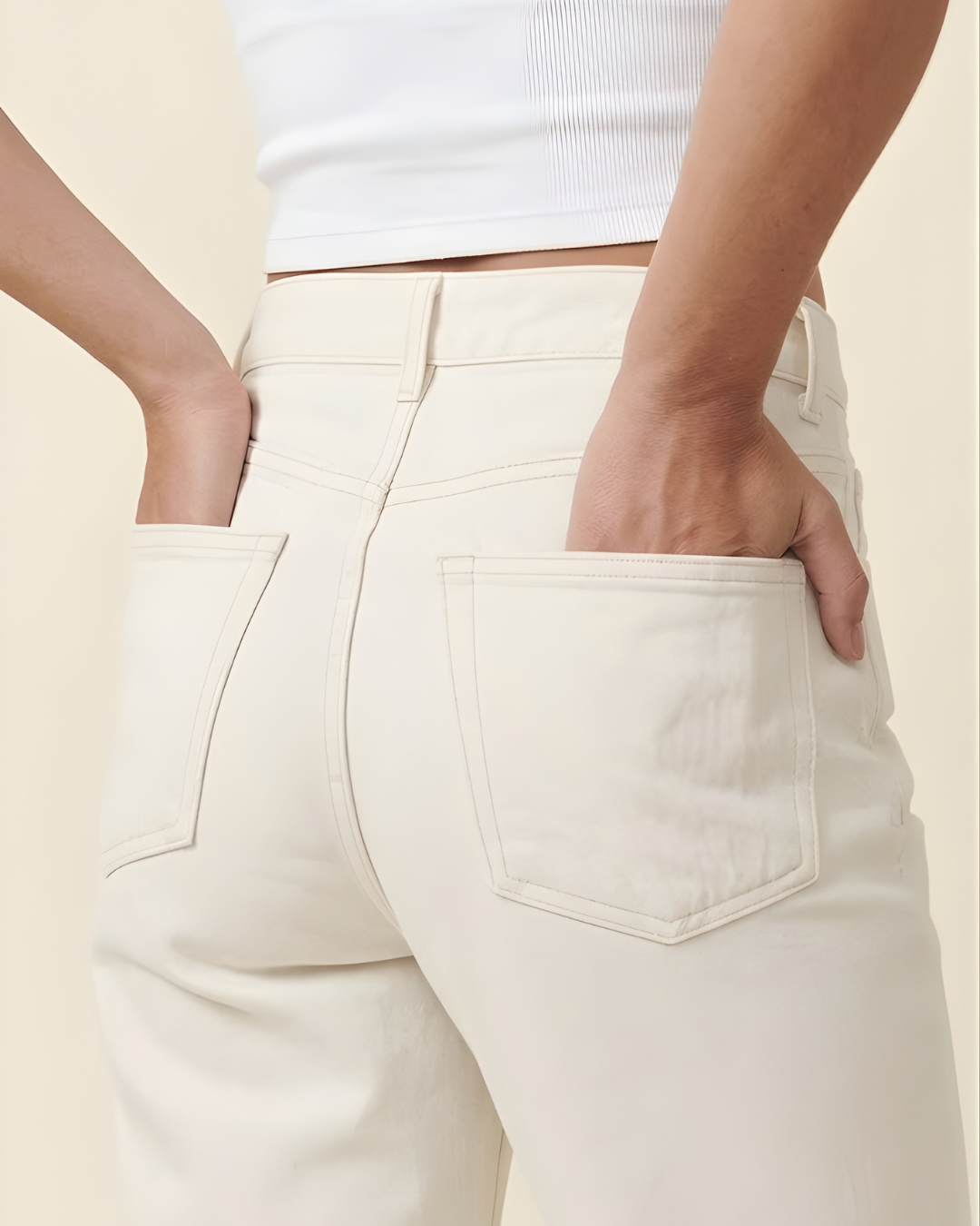 Caudra White Flare Jeans.