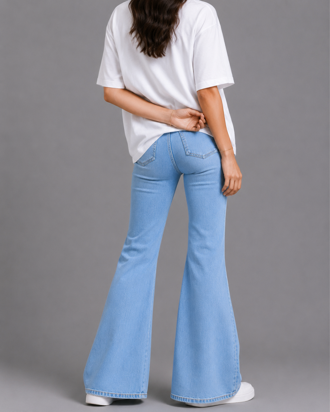 Light Blue Flare Jeans.