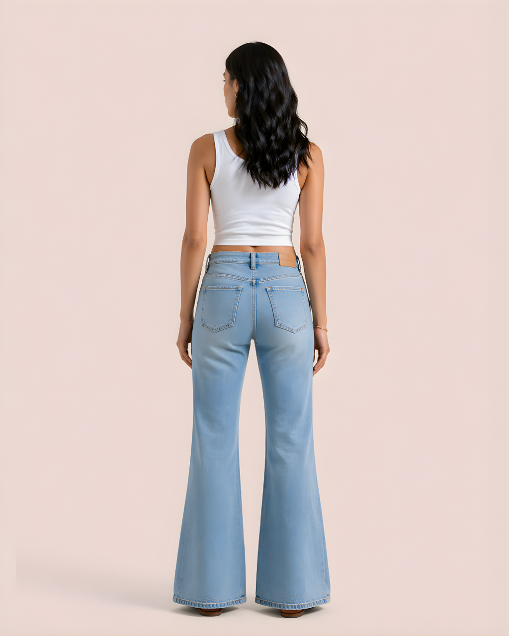 Light Blue Flare Jeans.
