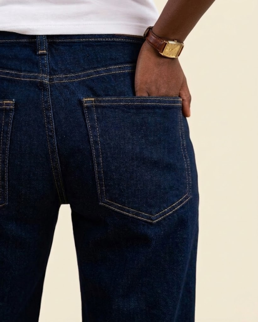 Caudra Dark Blue Cargo Wide-leg Jeans.