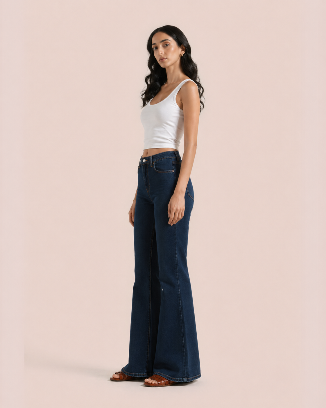 Caudra Dark Blue Flare Jeans