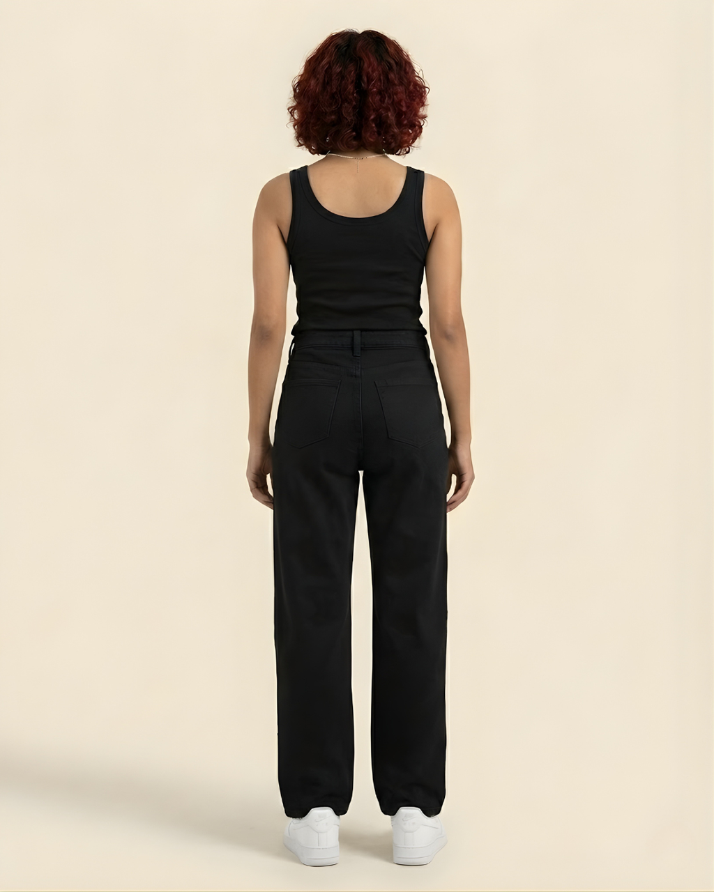 Caudra Black Loose Straight Jeans