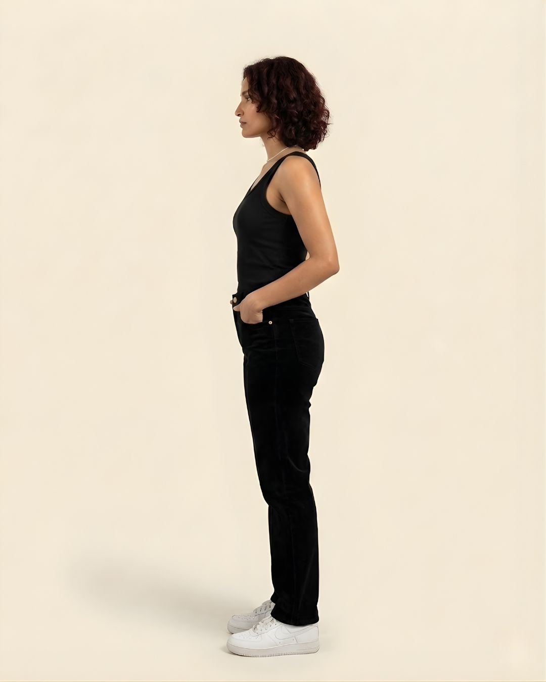 Caudra Black Loose Straight Jeans