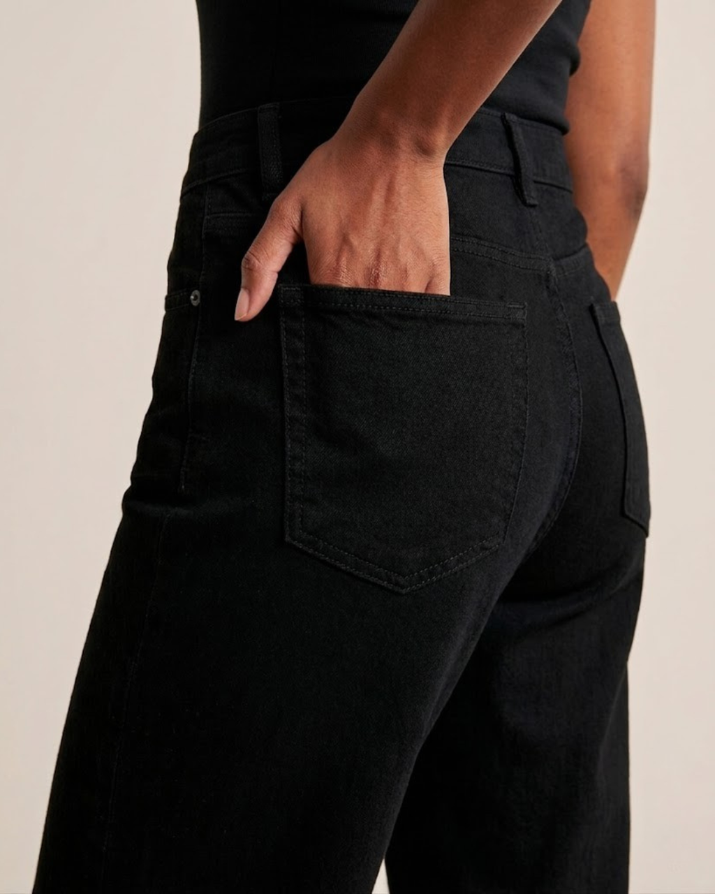 Caudra Black Loose Straight Jeans