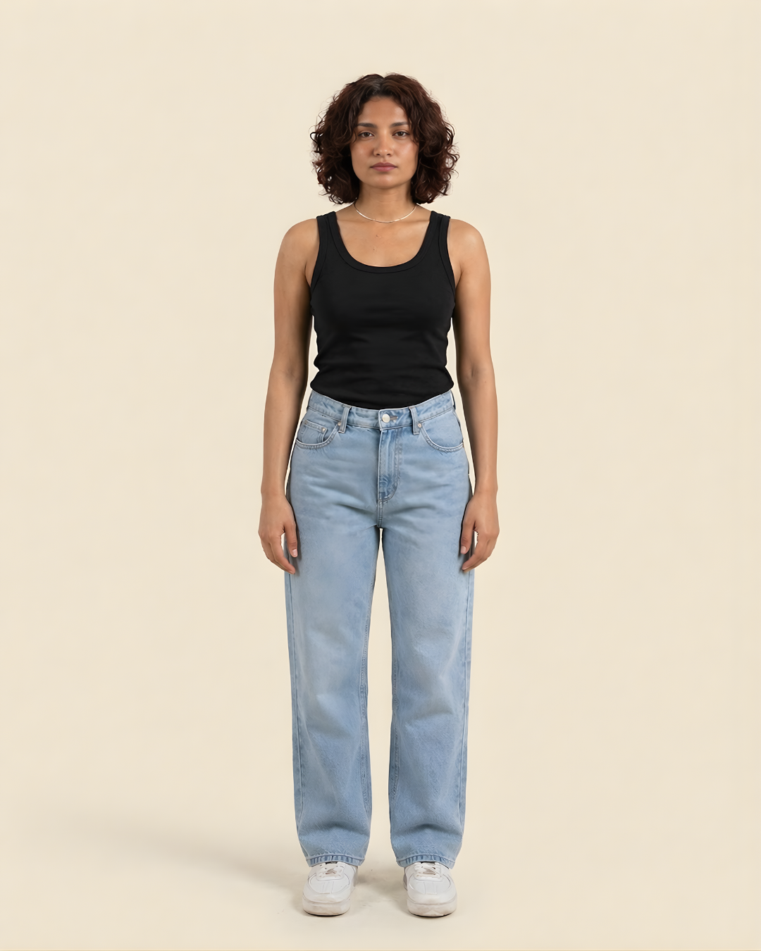 Caudra Light blue Loose Straight Jeans