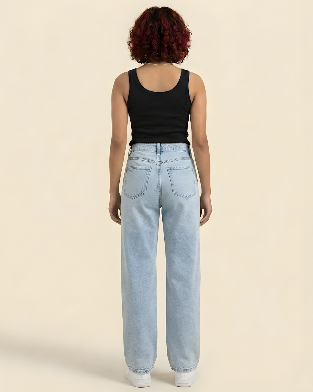 Caudra Light blue Loose Straight Jeans