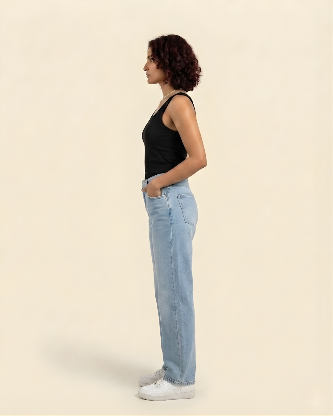 Caudra Light blue Loose Straight Jeans