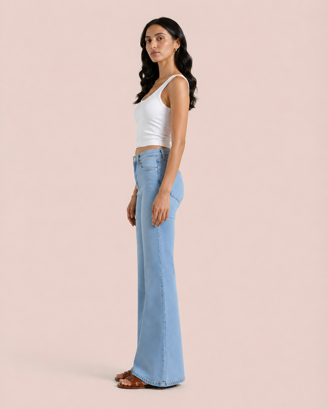 Light Blue Flare Jeans.