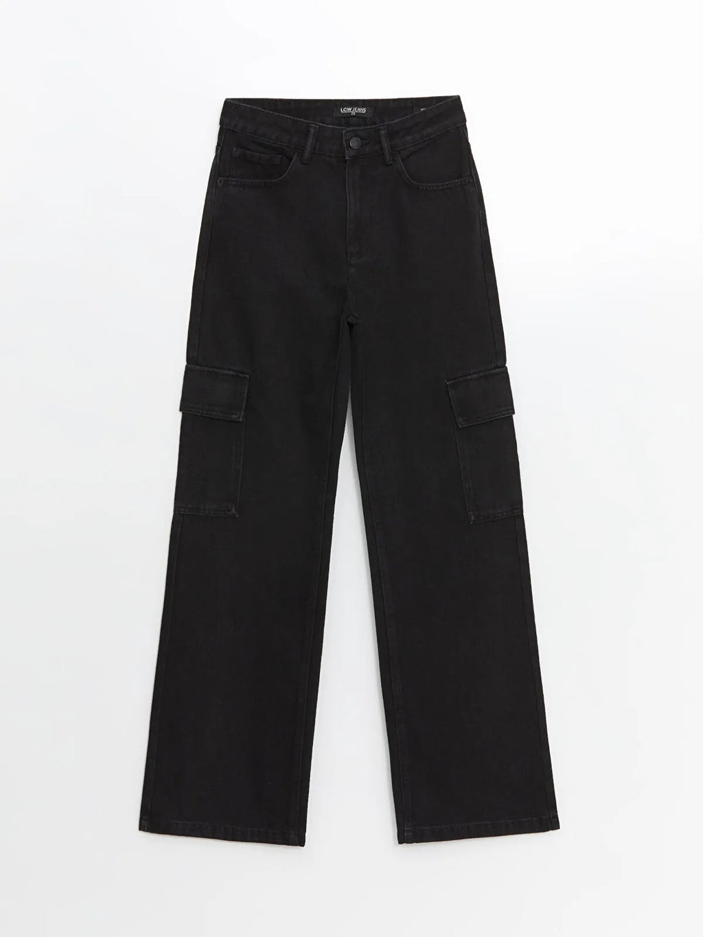 Black Cargo Wideleg Jeans.