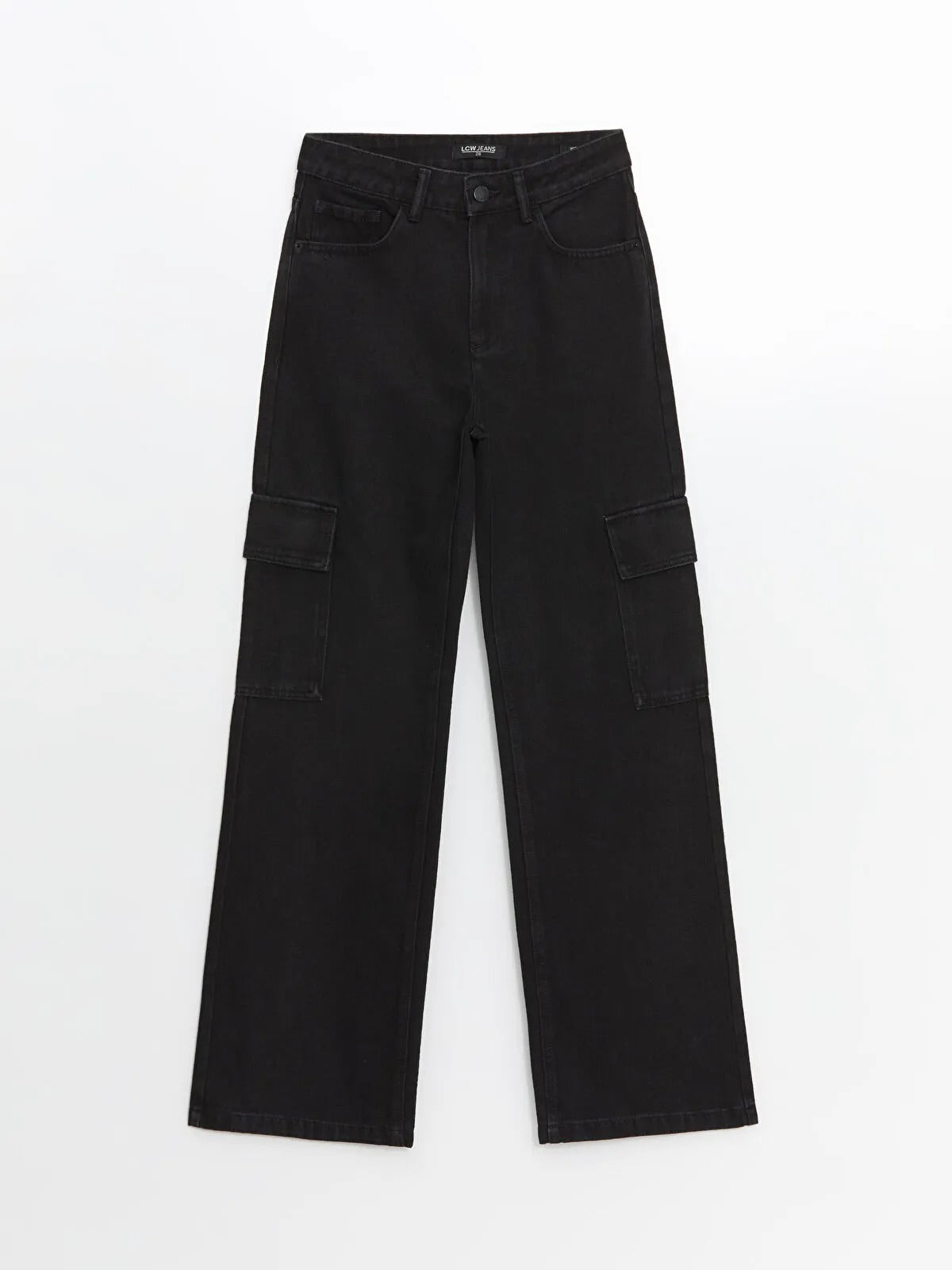 Black Cargo Wideleg Jeans.