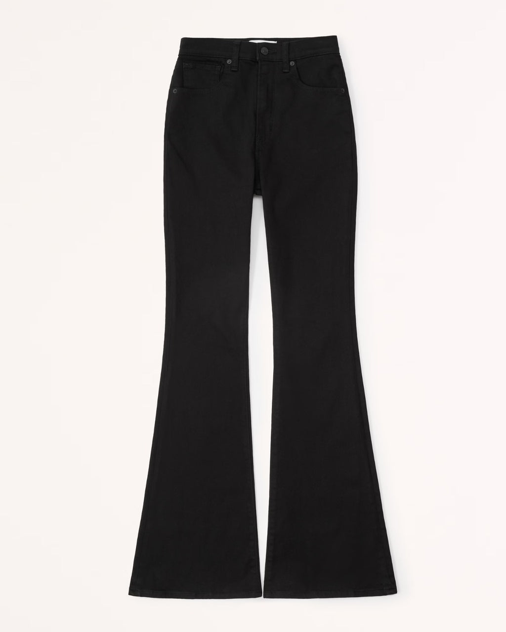Pure Black High-Waisted Flare Jeans