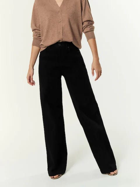 Black Cargo Wideleg Jeans.