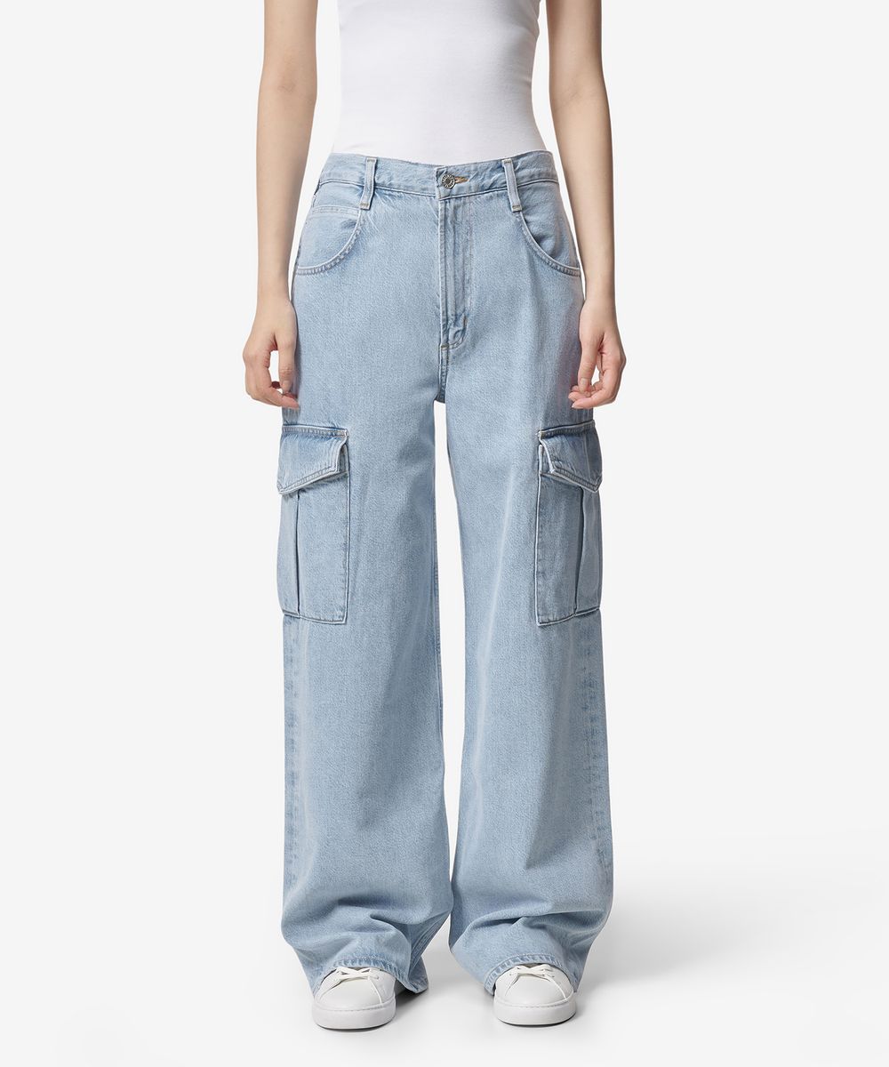 Caudra Light Blue Cargo Wide leg Jeans.