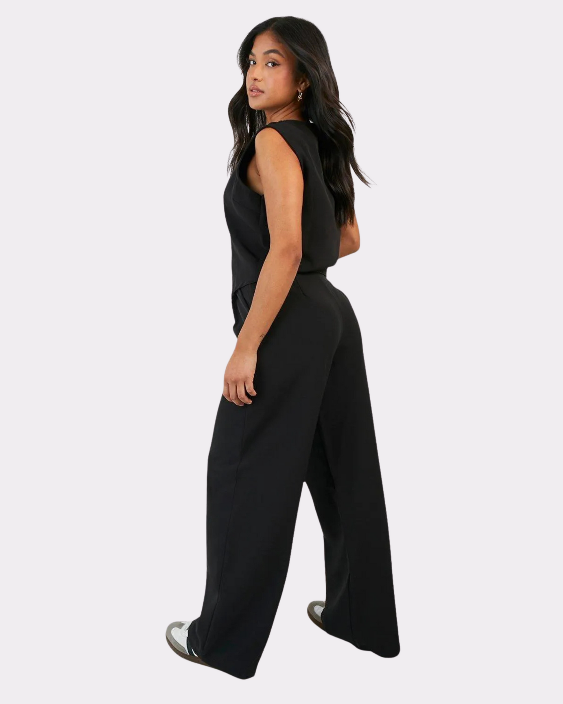 Black High-Waist Wide-Leg Jeans