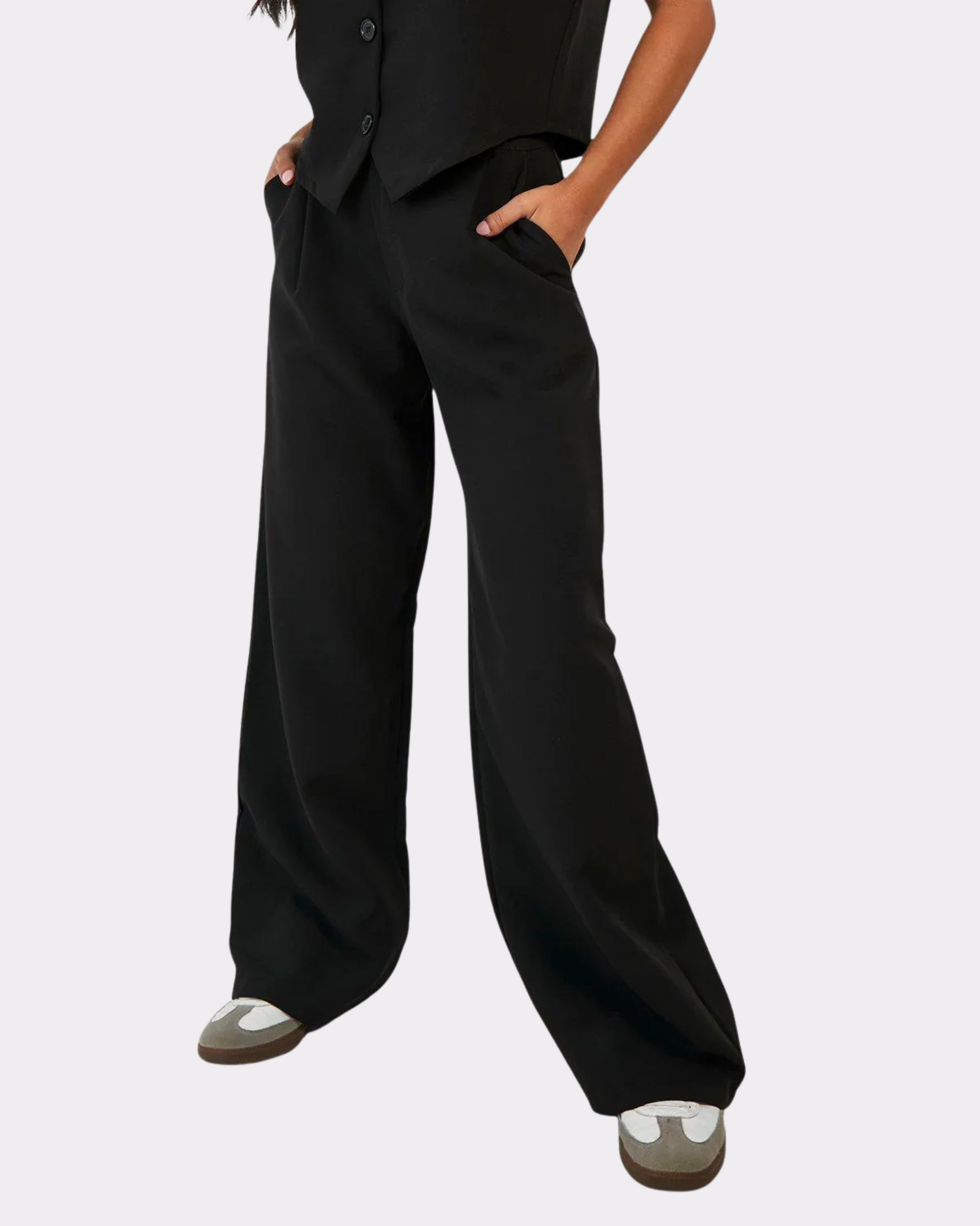 Black High-Waist Wide-Leg Jeans