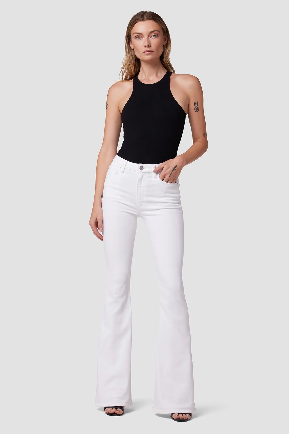White Flare Jeans.