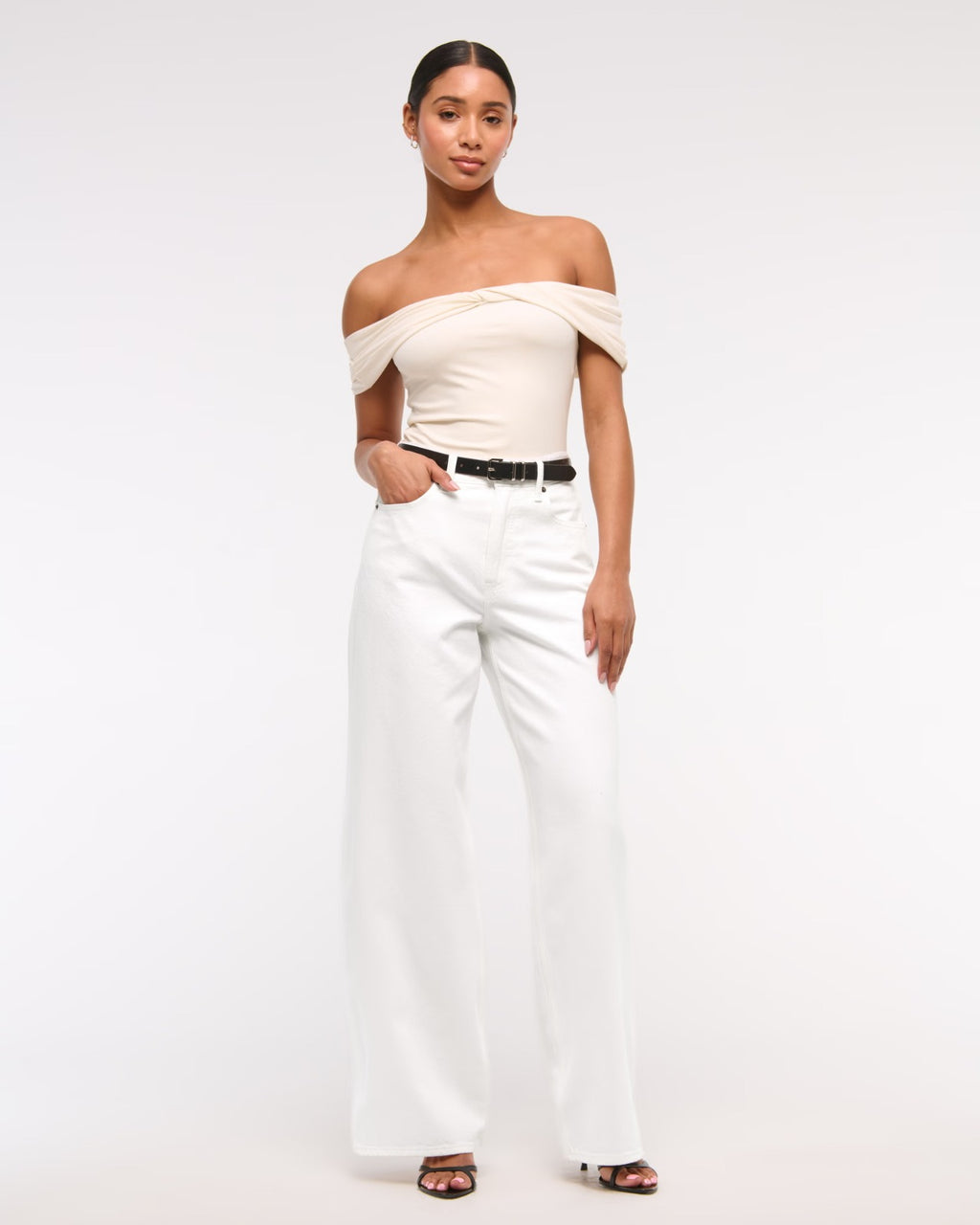 White Wide-Leg Jeans