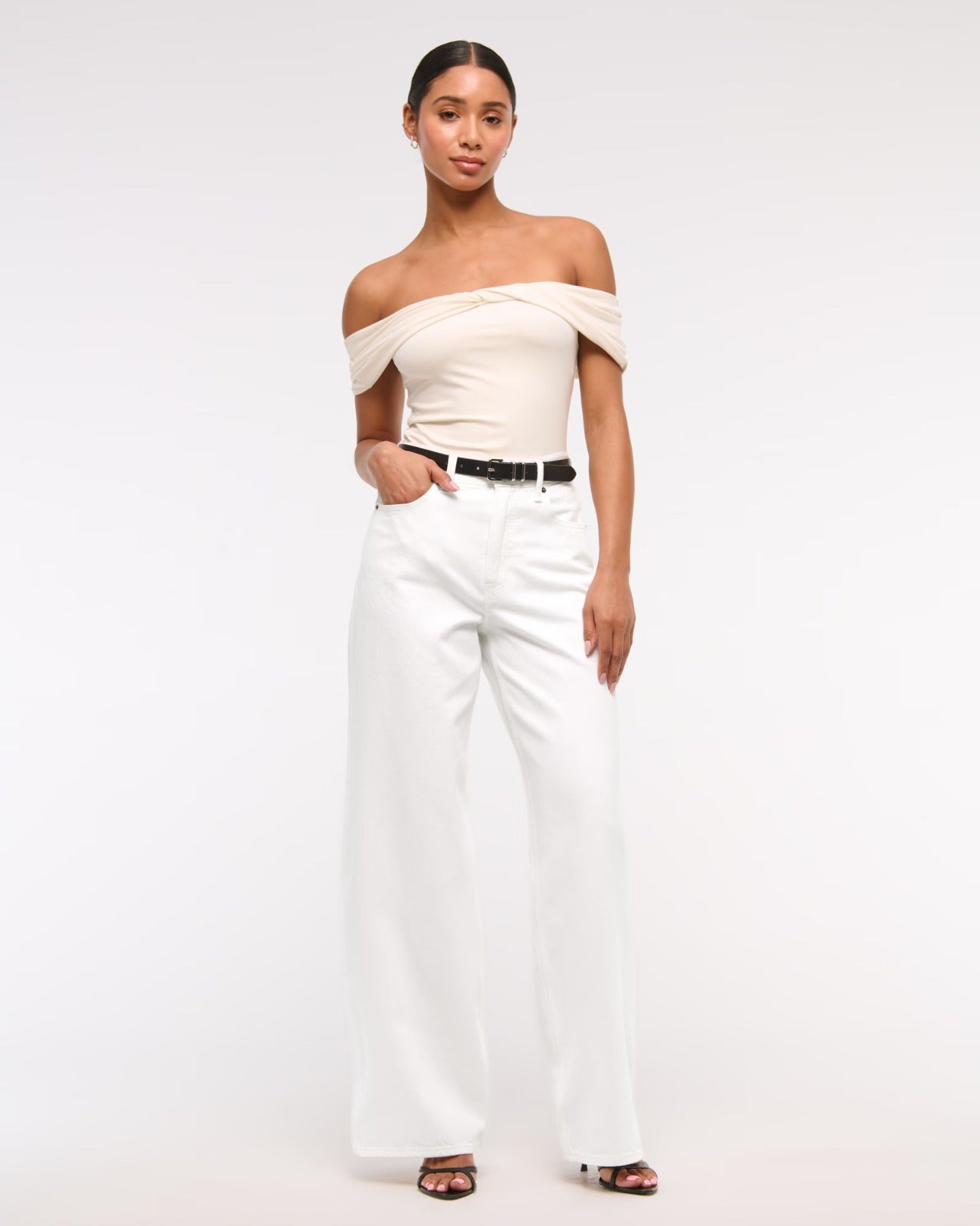 White Wide-Leg Jeans