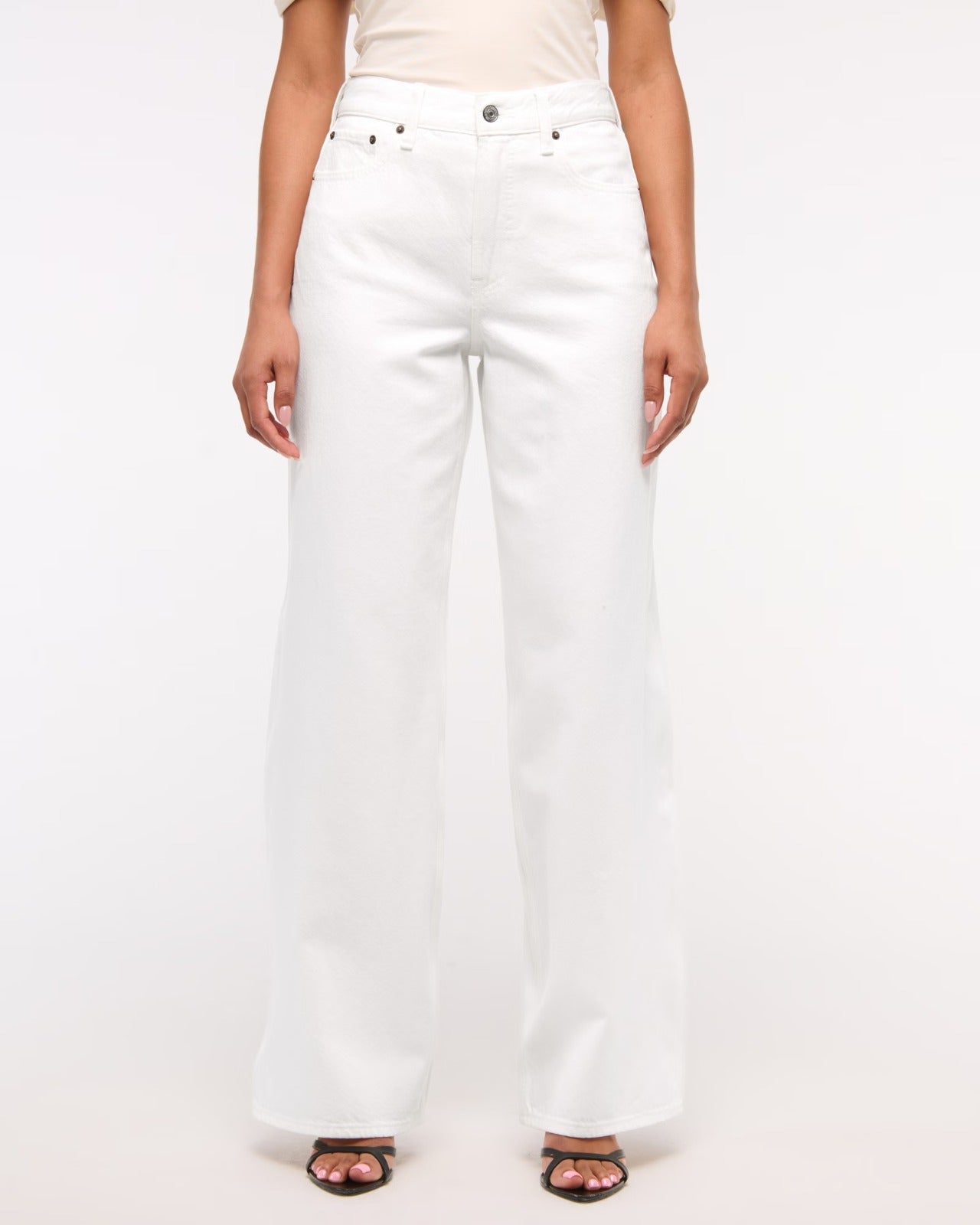 White Wide-Leg Jeans