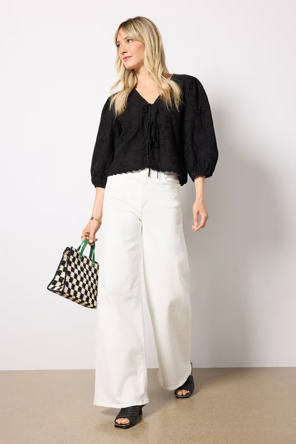 White Wide-Leg Jeans
