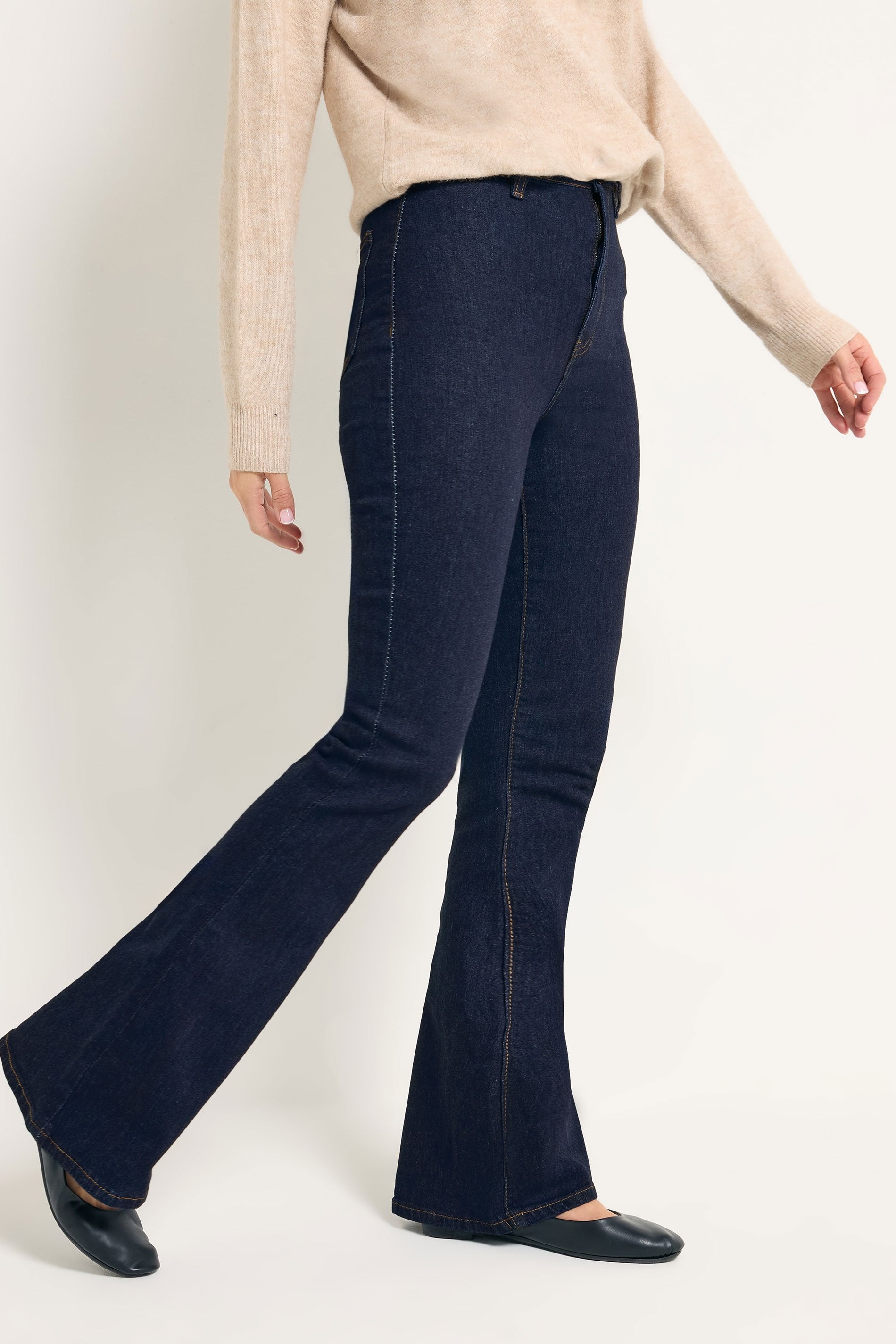 Caudra Dark Blue Flare Jeans.